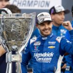 Kyle Larson celebrates